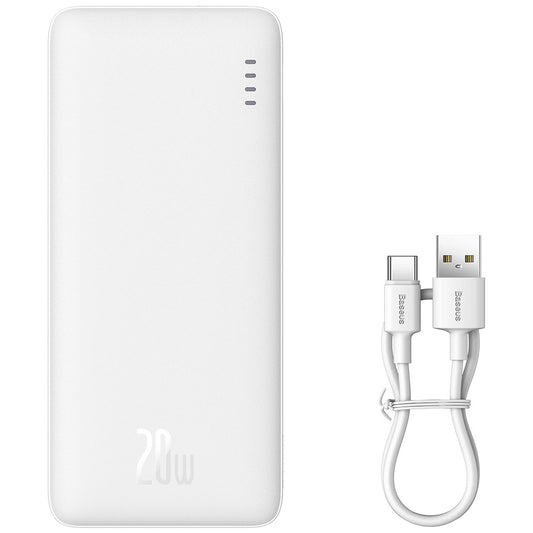 Externe Batterij Baseus Airpow, 10000mAh, 20W, QC + PD, 1 x USB-A - 1 x USB-C, Wit