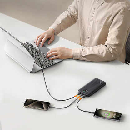 External Battery Joyroom JR-PBF15, 10000mAh, 22.5W, QC + PD, 1 x USB-C - 2 x USB-A, Black 